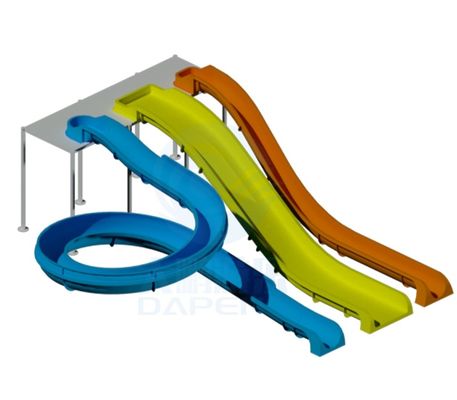 ग्राउंड पूल वॉटर स्लाइड के ऊपर आउटडोर वॉटर पार्क मनोरंजन बच्चों के खेल सेट