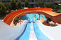 रेनबो रेसिंग कर्व्ड स्विमिंग पूल वाटर स्लाइड कॉम्बो CE RoHS स्वीकृत