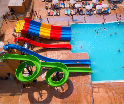 शीसे रेशा स्विमिंग पूल स्लाइड कॉम्बो वाटर पार्क, होटल, रिज़ॉर्ट के लिए उपयुक्त है