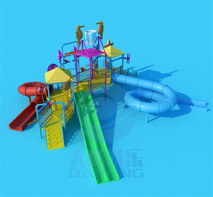 मध्यम वाणिज्यिक जल पार्क स्लाइड शीसे रेशा जल खेल का मैदान स्लाइड