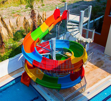 Anti Ultraviolet fade Swimming Pool Water Slide Fiberglass Colorful Water Slide