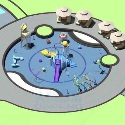 बच्चों के लिए नए डिजाइन के वाटर गेम्स स्प्लैश पैड खेल का मैदान आउटडोर छोटे एक्वा पार्क उपकरण आधुनिक