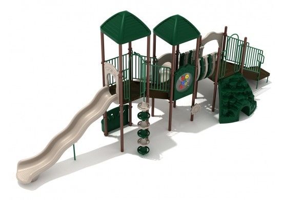 Outdoor Playground Equipment Green Tree Playhouse With Slide