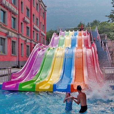 अच्छी कीमत Commercial Fiberglass Rainbow Racing Slide with 10m Height 43m Length and 8-10mm Thickness for Water Parks ऑनलाइन