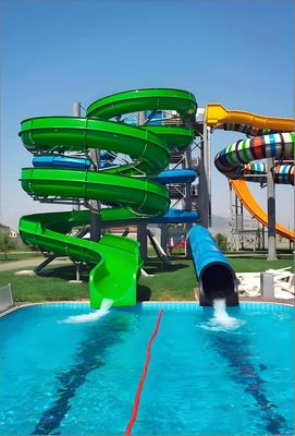 अच्छी कीमत Adult Spiral Combination Water Slide With Perfectly Designed Slide Color Customizable Suitable For Home Outdoor ऑनलाइन