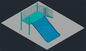1.5m हाई FRP स्विमिंग पूल वाटर स्लाइड फैमिली ब्लू वाटर स्लाइड एंटी रस्ट