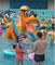 डबल फ्लूम मिनी पूल स्लाइड शीसे रेशा बच्चे स्विमिंग पूल डॉग स्लाइड एंटी यूवी