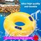 ओईएम एक्वा पार्क डबल ट्यूब पीला प्लास्टिक inflatable बच्चों के लिए हैंडल के साथ तैरने फ्लोटिंग रिंग