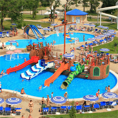 लोकप्रिय किड्स एक्वा पार्क वाटर प्लेग्राउंड पाइरेसीप स्लाइड्स स्प्लैश पैड के साथ