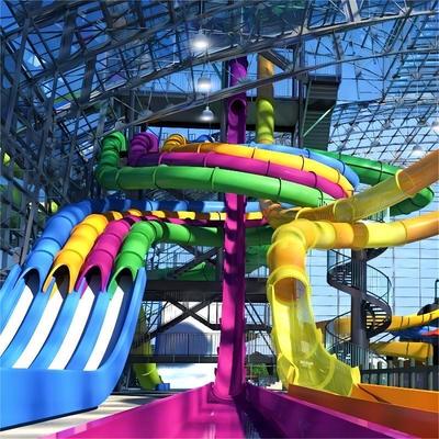 अच्छी कीमत Commercial Fiberglass Water Park Slide with 7.3m Height and Pool End for Kids and Adults ऑनलाइन