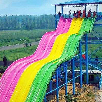 अच्छी कीमत Rainbow Racing Water Slide Fiberglass Material Service Life Over 10 Years Color Customized Use For Water Park Equipment Swimming Pool ऑनलाइन