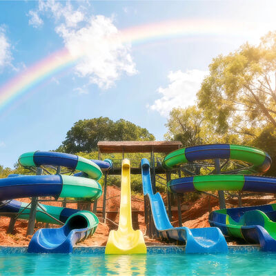 अच्छी कीमत खुले सर्पिल वाटर स्लाइड संयोजन फाइबरग्लास सवारी खेल उपयोग आउटडोर परिवार स्विमिंग पूल एक्वा पार्क अनुकूलित 2 डी डिजाइन ऑनलाइन