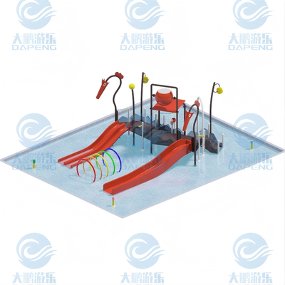 Water Playground Equipment 15x12m Fiberglass Galvanized Steel Commercial Water Play House For Water Parks