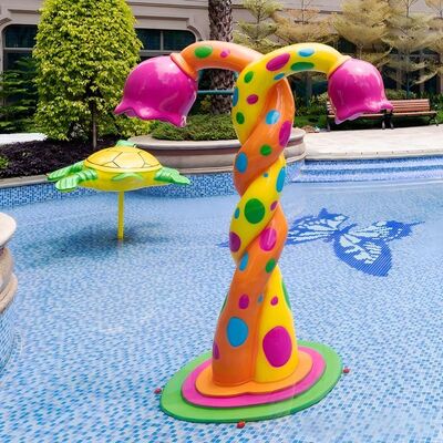 Fiberglass Water Splash Pad Feature For Children Swimming Pool Water Park Theme Resort Hotel