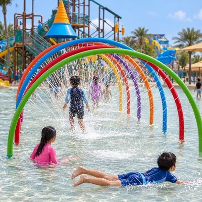 Galvanized Steel Rainbow Water Loops Water Spray For Interactive Splash Pad Play