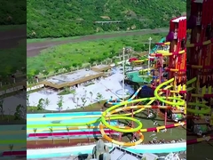 वाटर पार्क स्लाइड फाइबरग्लास कस्टम रंग दो सवारों के साथ, स्विमिंग पूल वाटर स्लाइड